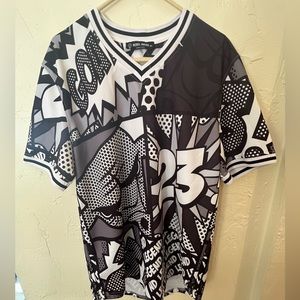 Rebel Minds Comic Pop Art Michael Jordan 23 Goat Legend Short Sleeve Shirt Sz XL